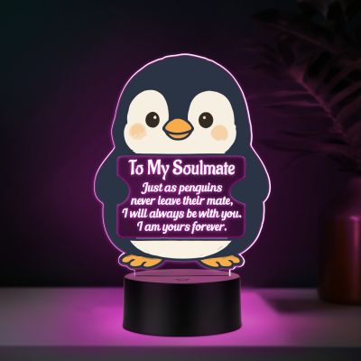 Couples Led Night Lamp Gift Item for Wedding, Anniversary, Birthday & Valentine's Day Romantic Gift for Couples Multicolored Light (to My Soulmate Gift)